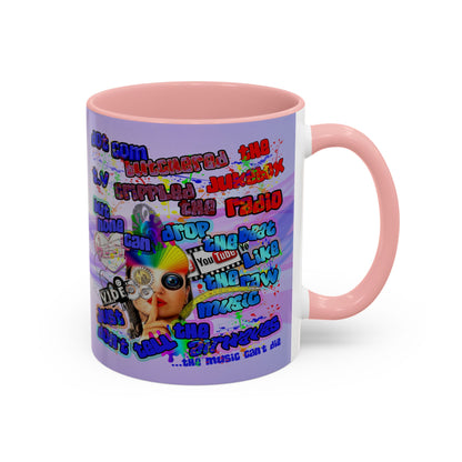 drop the beat - Accent Mug (light blue-pink wave)