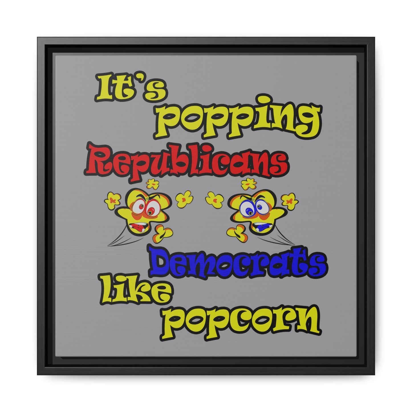 popping like popcorn - framed canvas art (grey)