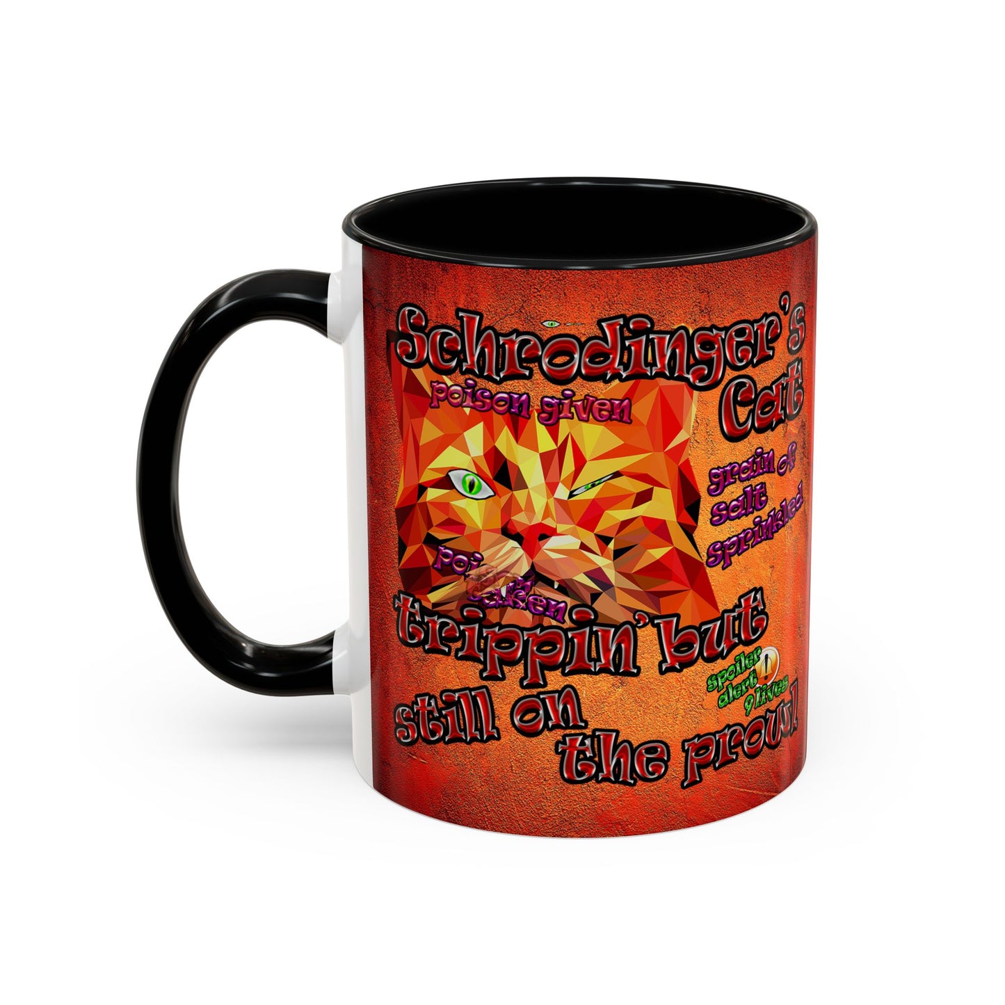 schrodinger's cat - Accent Mug (burnt orange)