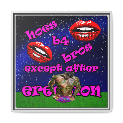 hoes b4 bros - framed canvas art ('snoops' background)