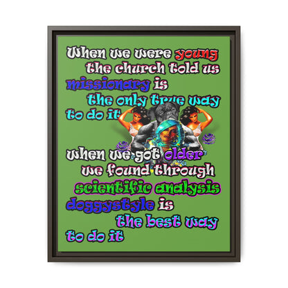 doggystyle - framed canvas art (green)