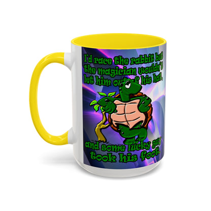 turtle race - Accent Mug (grey-pink wave)