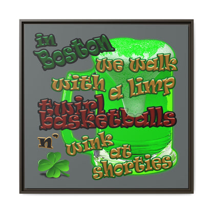 celtics logo - framed canvas art (dark grey)