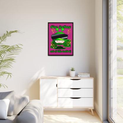 disc jockey - framed canvas art (pink)