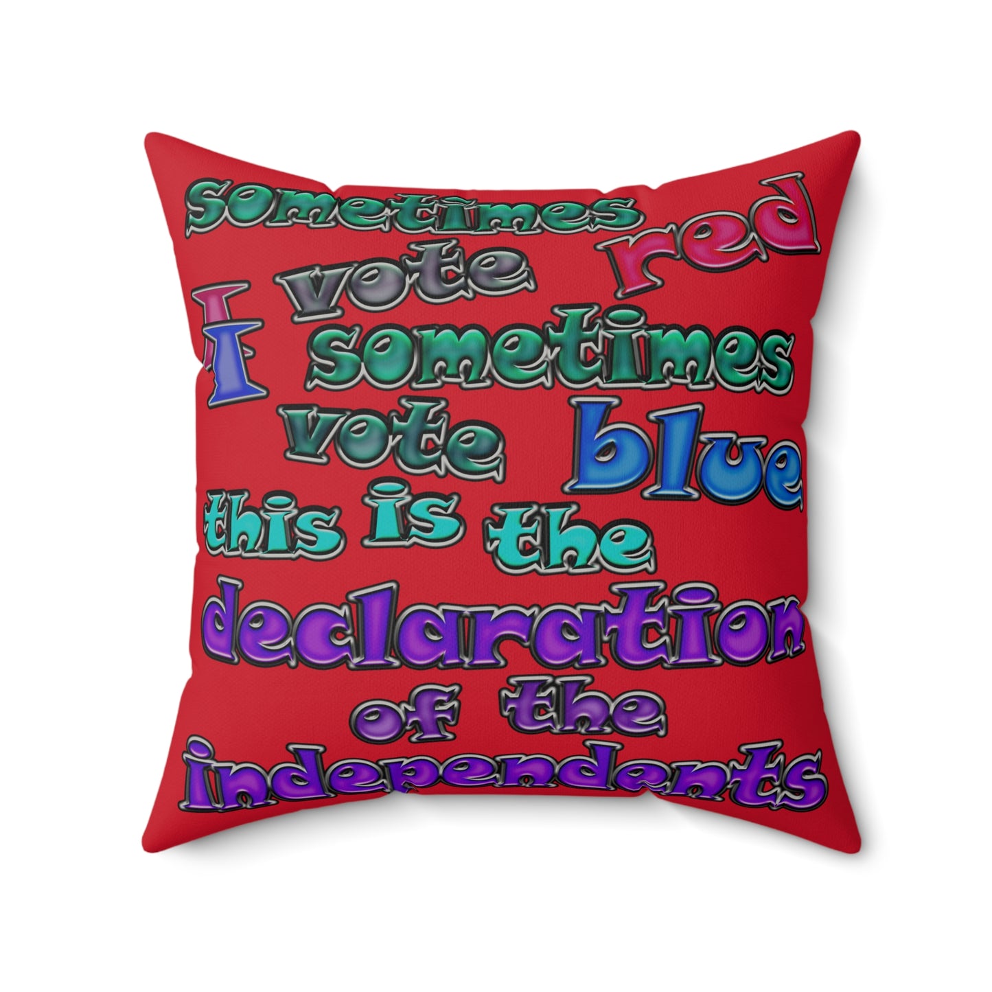 declaration of the independents - Faux Suede Square Pillow - (dark red)