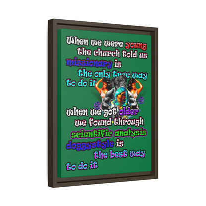 doggystyle - framed canvas art (dark green)