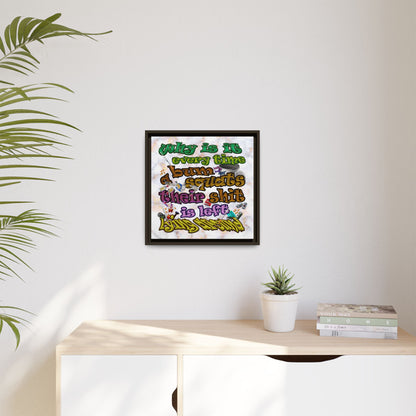 the bum's shit - framed canvas art (white marble)