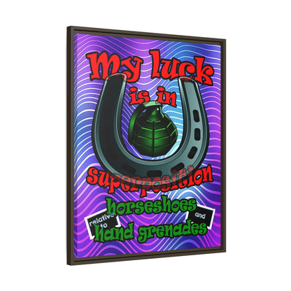 my luck - framed canvas art (purple wave)