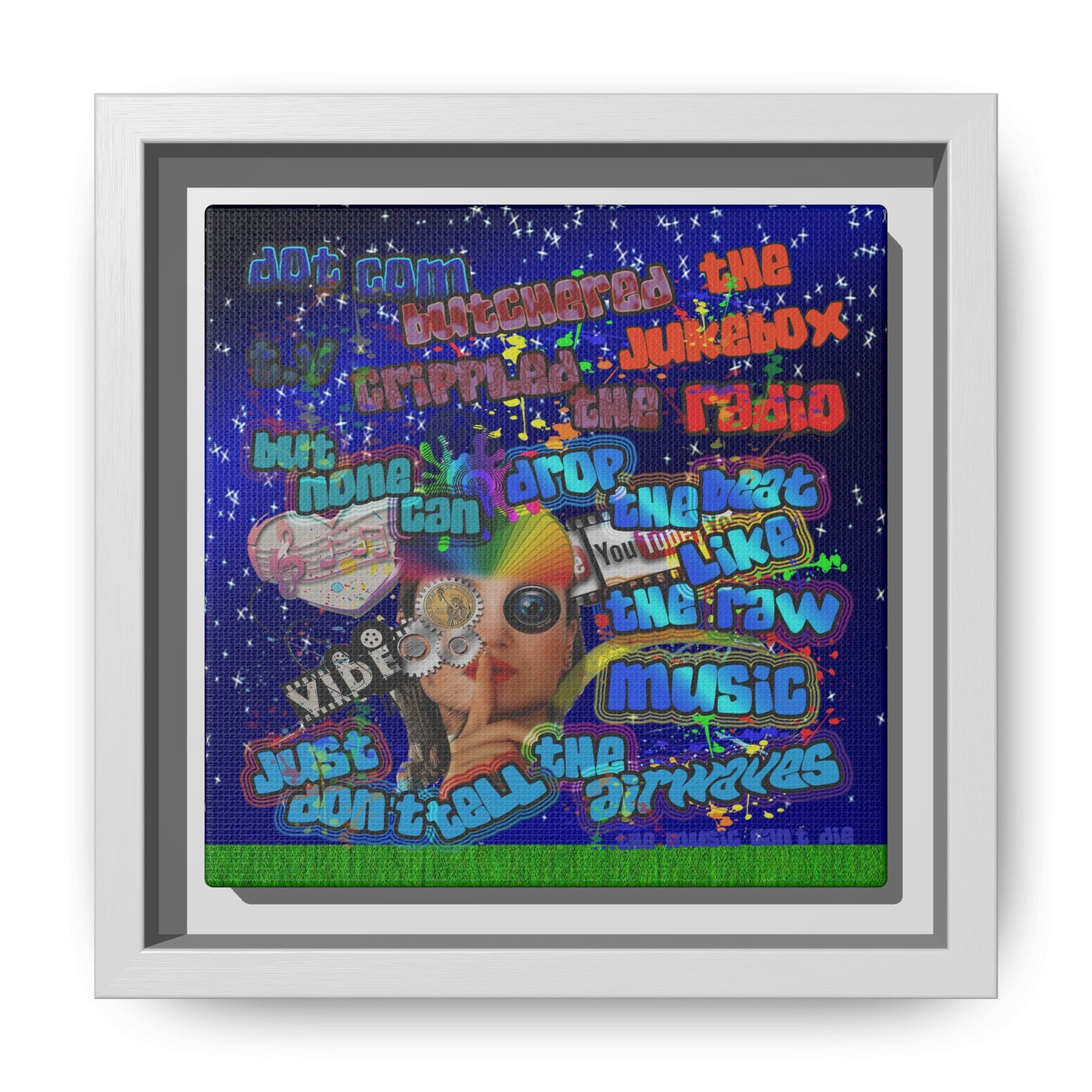 drop the beat - framed canvas art ('snoops' background)