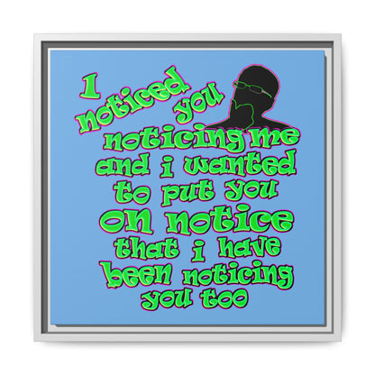 noticed you noticing - framed canvas art (light blue)