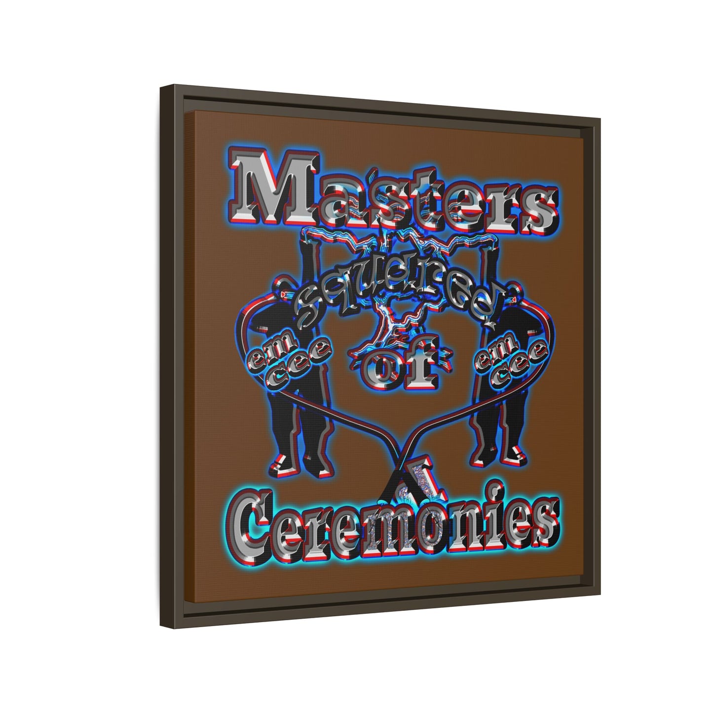 em cee squared - framed canvas art (brown)