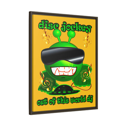 disc jockey - framed canvas art (yellow)