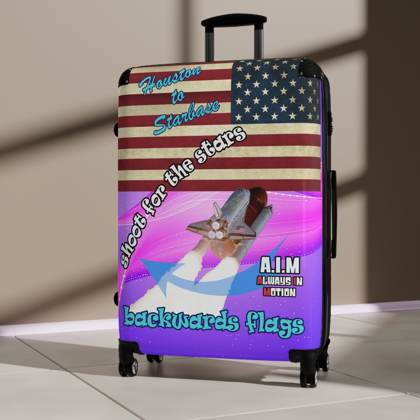 shoot for the stars - Suitcase (purple-pink wave)