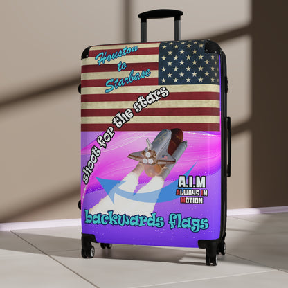 shoot for the stars - Suitcase (purple-pink wave)