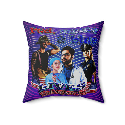 rw&b lives matter - Spun Polyester Square Pillow - (purple wave)