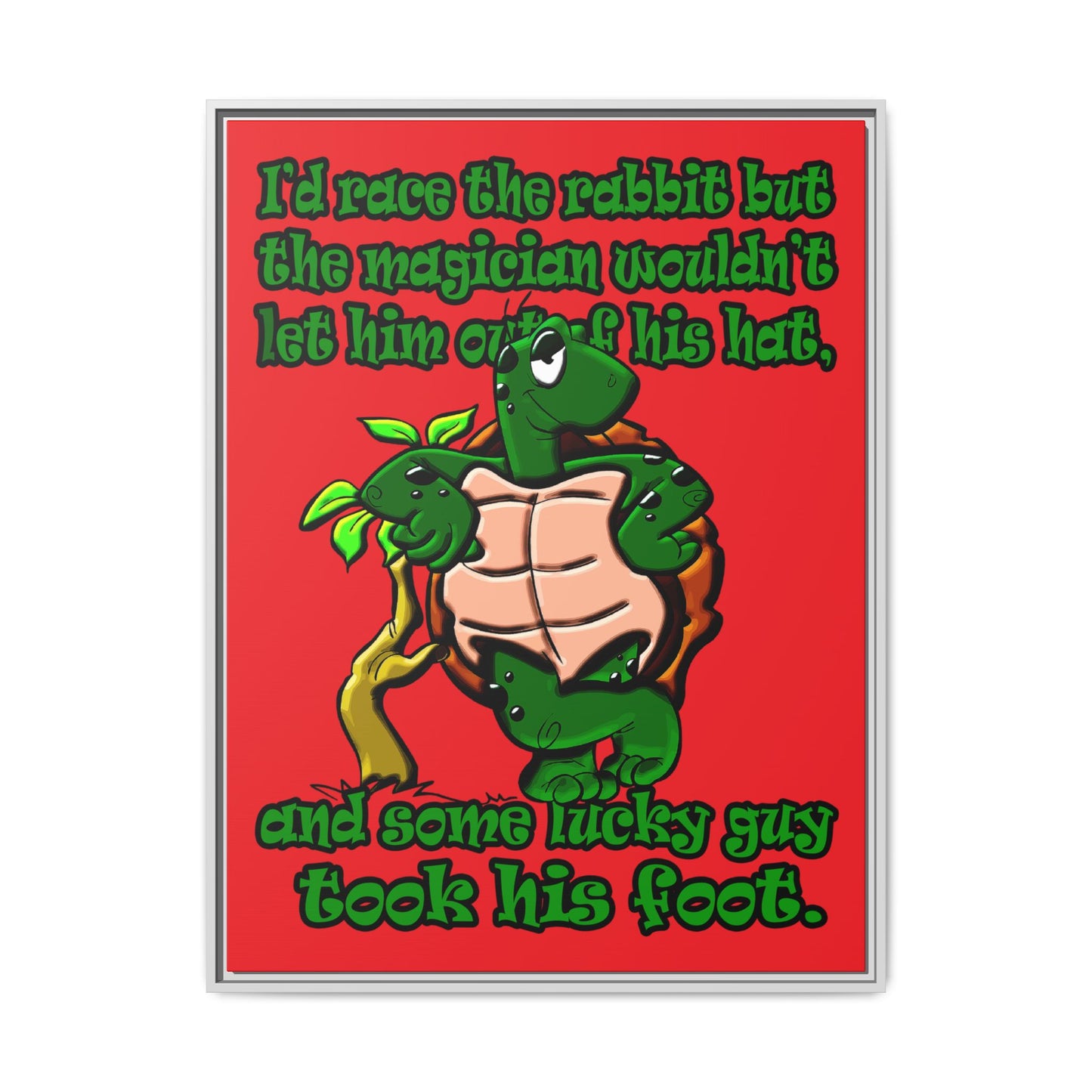 turtle race - framed canvas art (red)