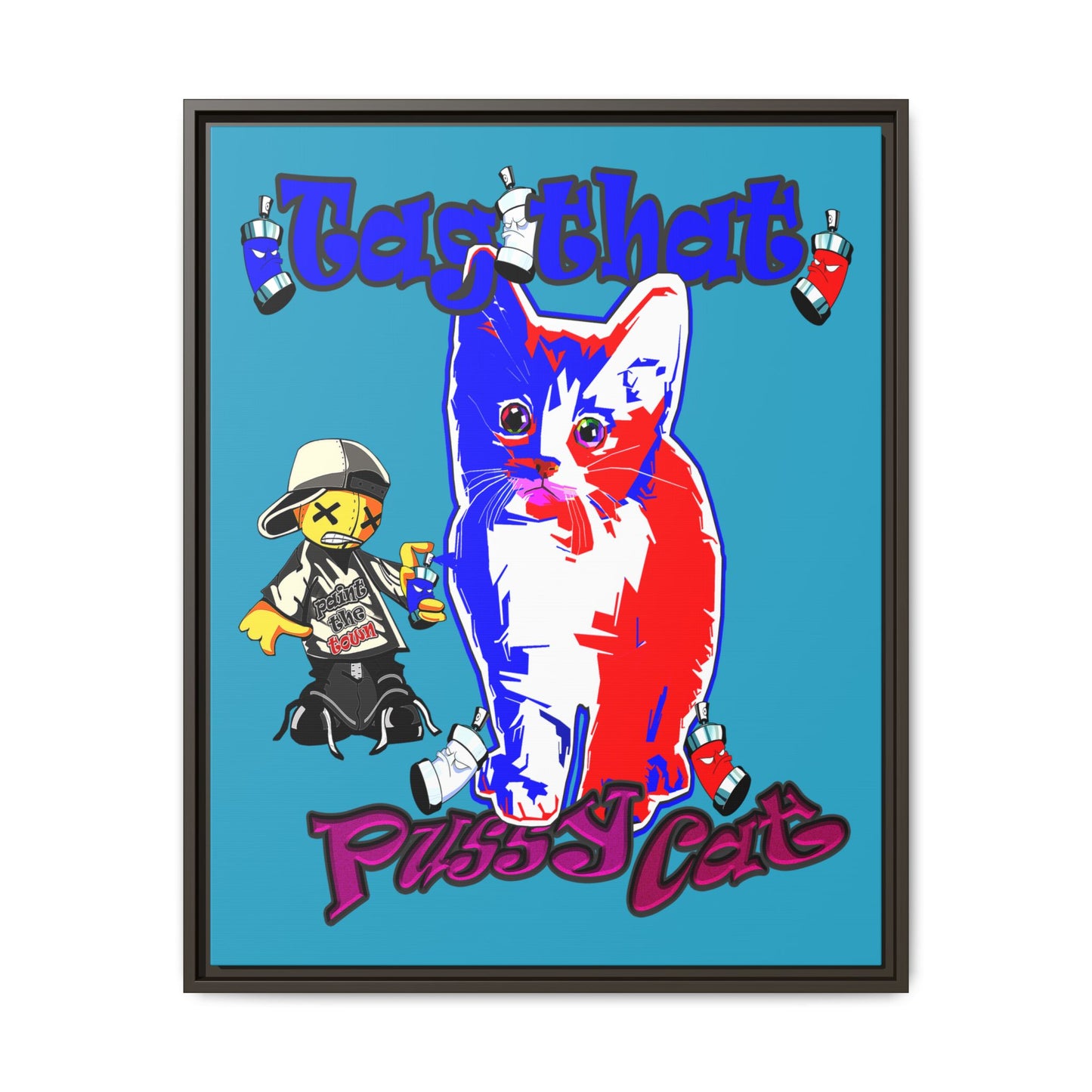 tag that - framed canvas art (turquoise)