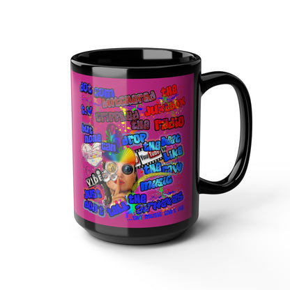 drop the beat - Black Mug (pink)