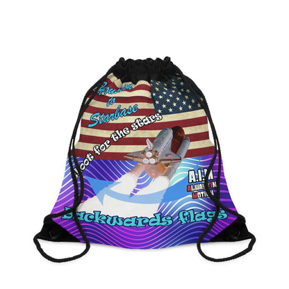 shoot for the stars - Drawstring Bag (purple wave)