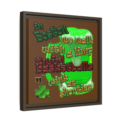 celtics logo - framed canvas art (brown)