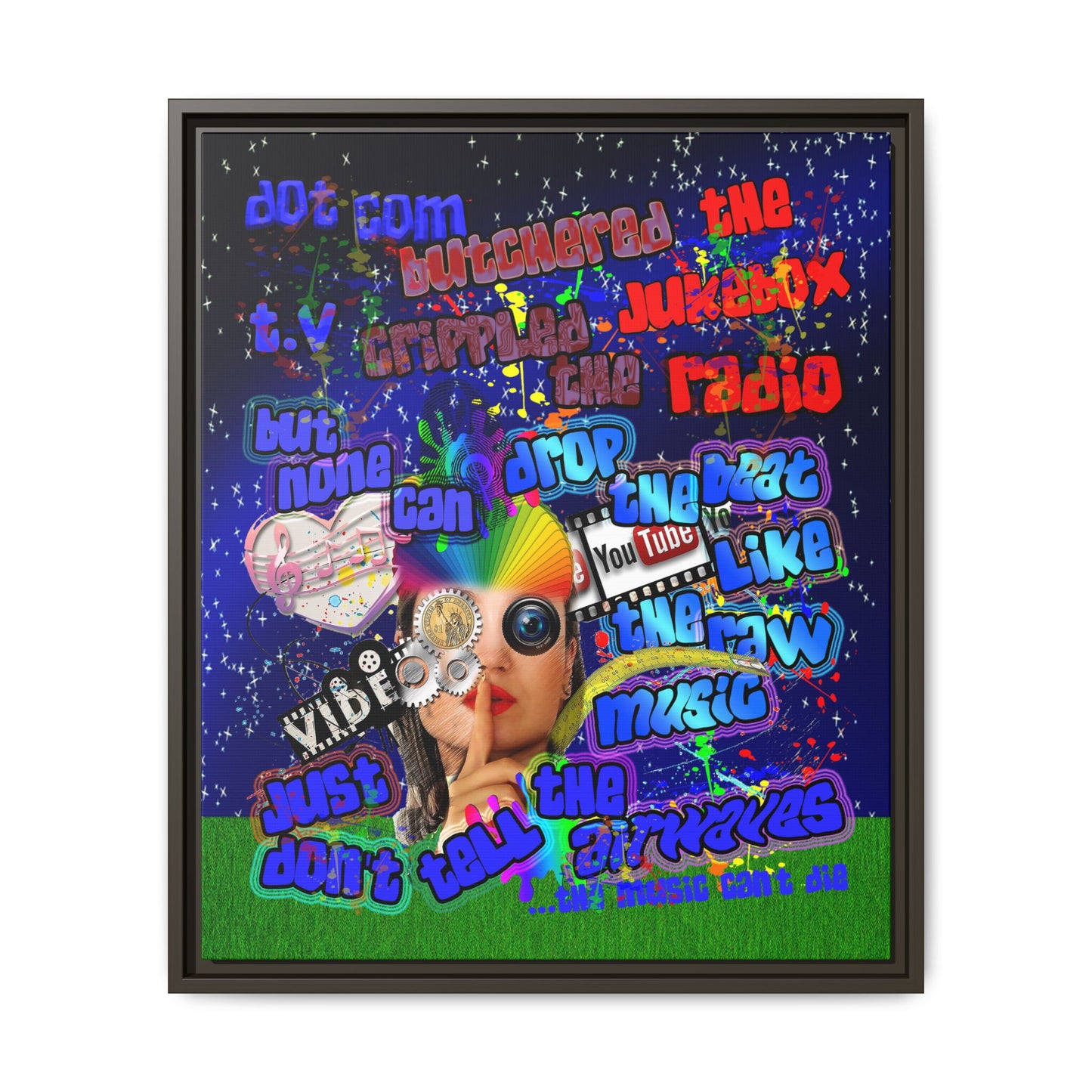 drop the beat - framed canvas art ('snoops' background)