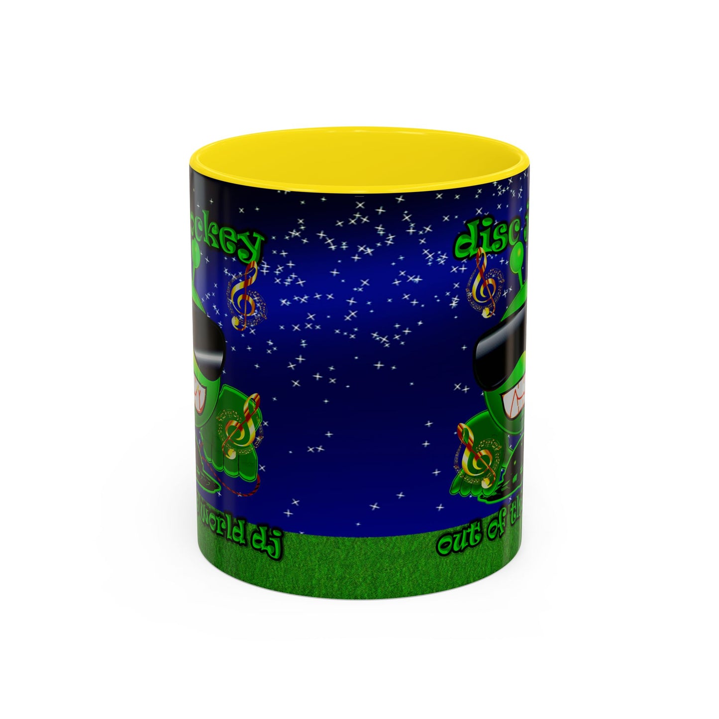 disc jockey - Accent Mug ('snoops' background)