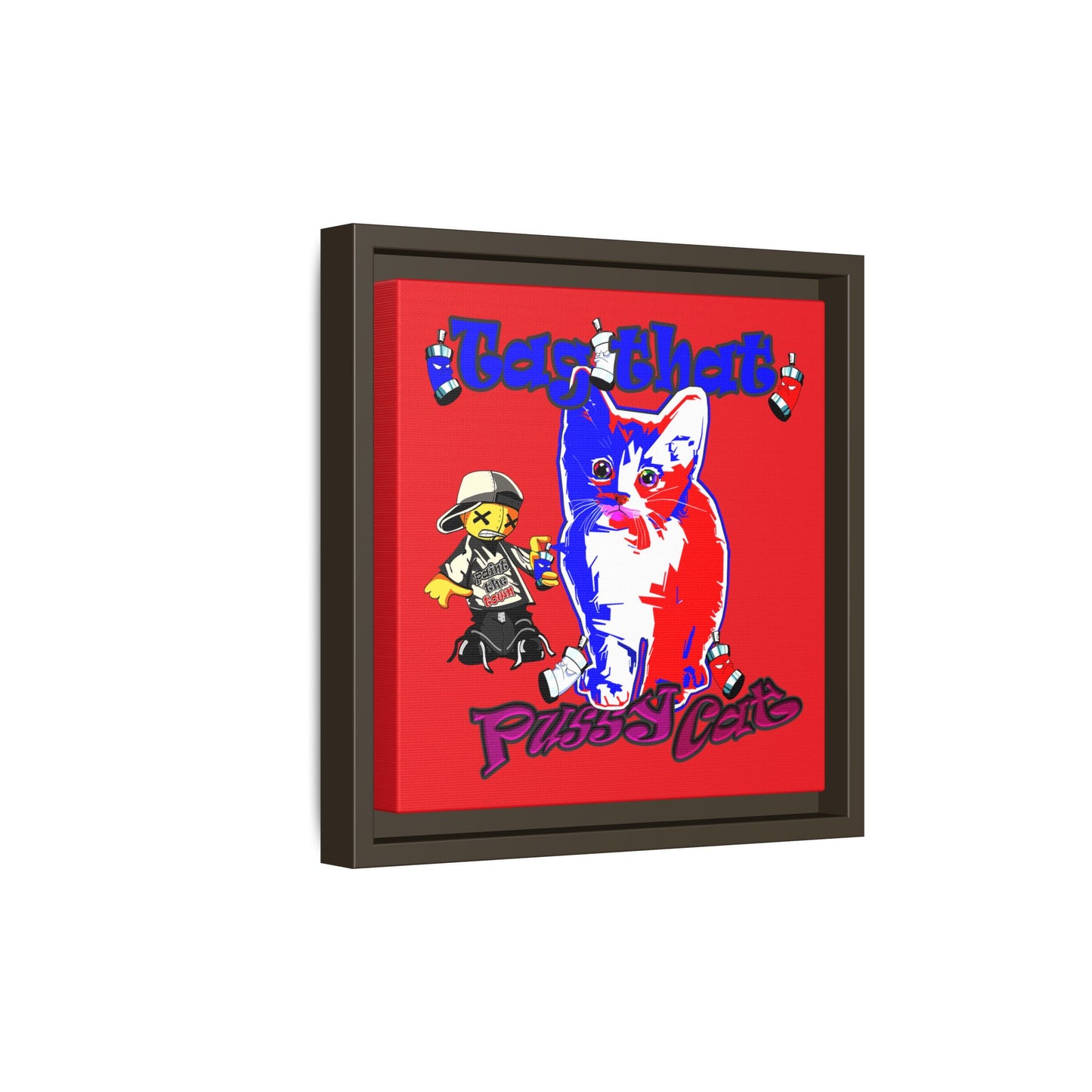 tag that - framed canvas art (red)