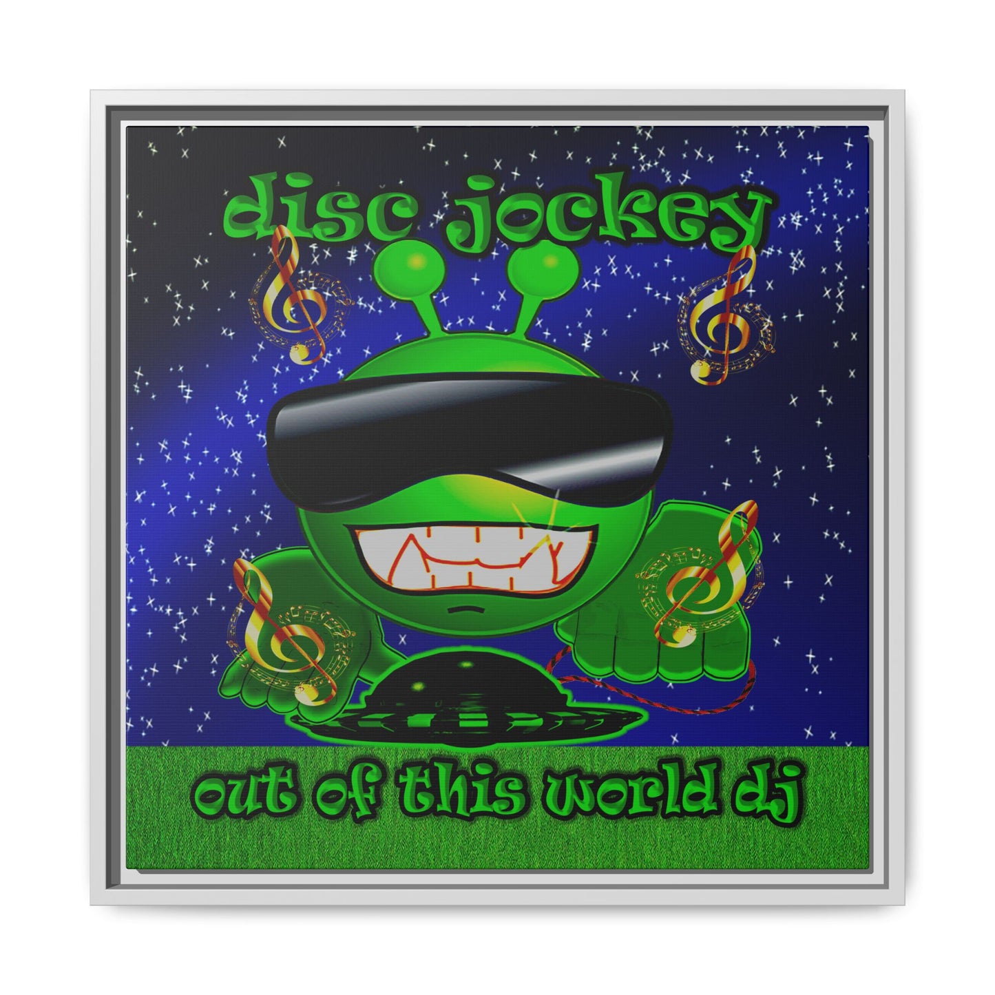 disc jockey - framed canvas art ('snoops' background)