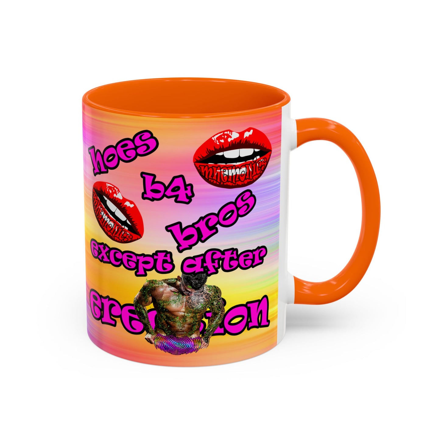 hoes b4 bros - Accent Mug (color blur)