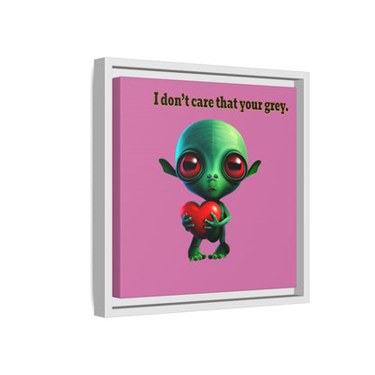 I don't care that your grey - framed canvas art (light pink)