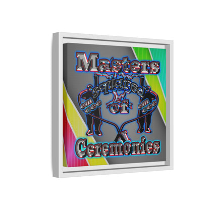 em cee squared - framed canvas art (rainbow split)