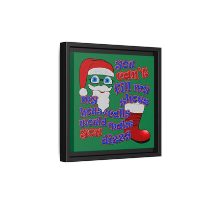 santa's shoes - framed canvas art (dark green)