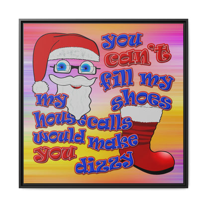 santa's shoes - framed canvas art (color blur)