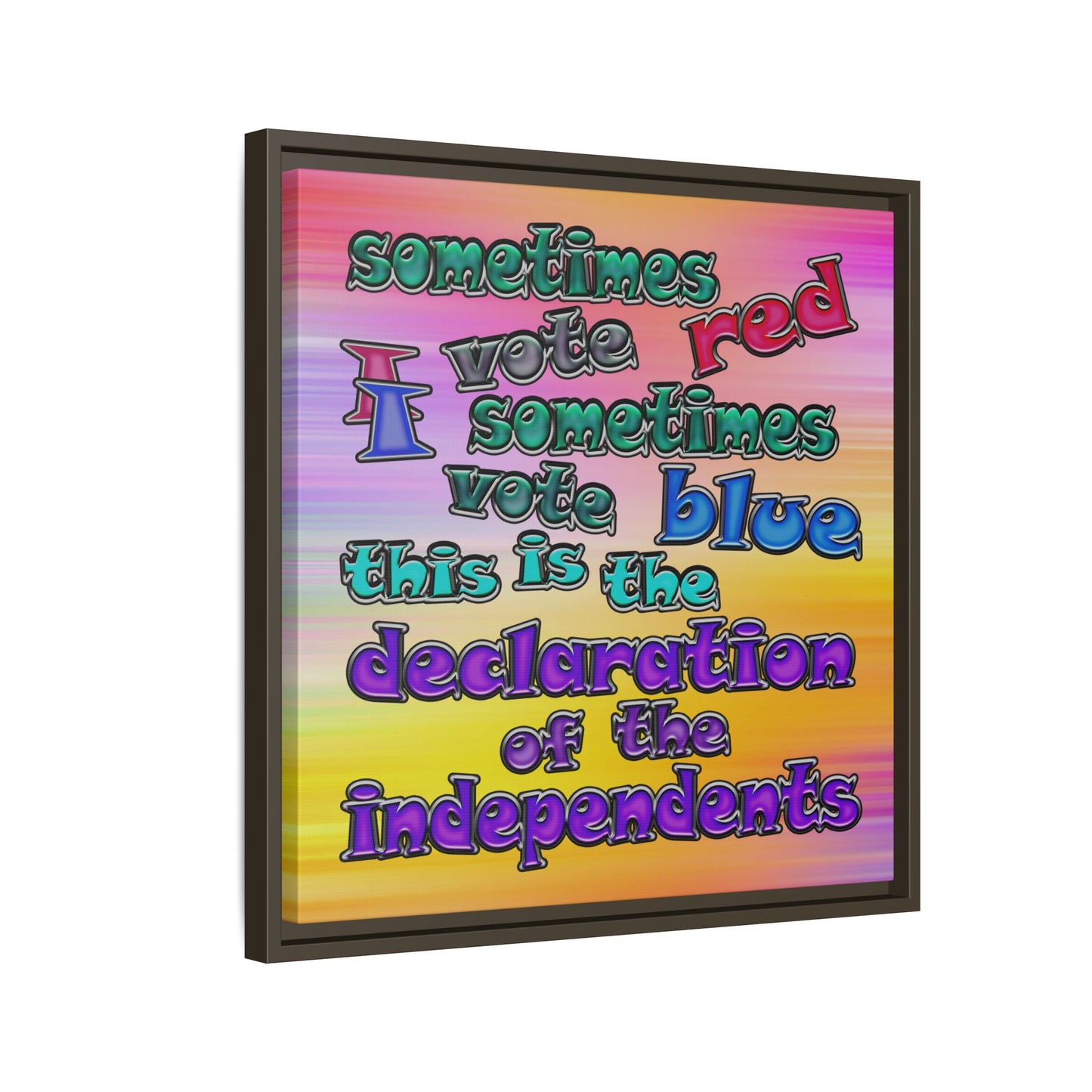 declaration of the independents - framed canvas art (color blur)