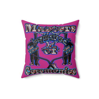 em cee squared - Spun Polyester Square Pillow - (pink)