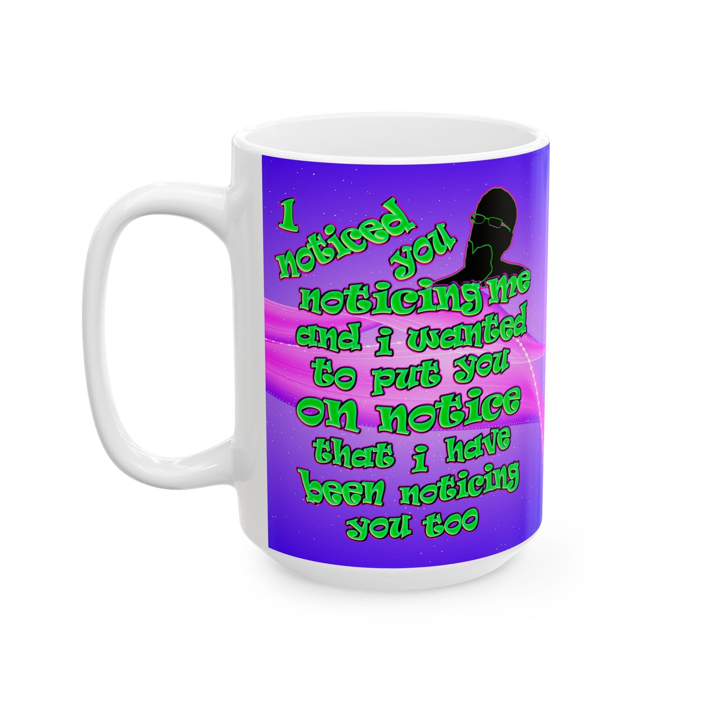 noticed you noticing - White Mug (purple-pink wave)