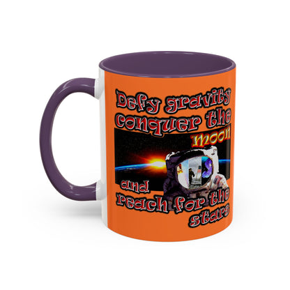 defy conquer reach - Accent Mug (crusta)
