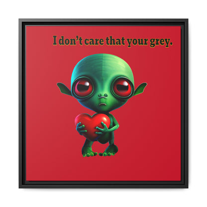 I don't care that your grey - framed canvas art (dark red)