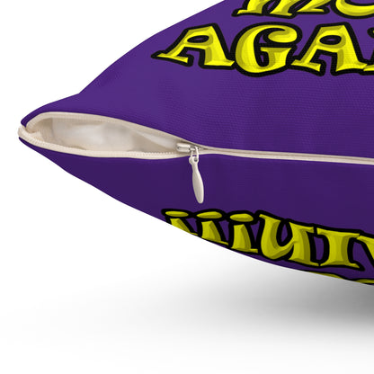 shoot the moon again - Spun Polyester Square Pillow - (purple)