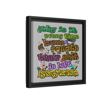the bum's shit - framed canvas art (light grey)