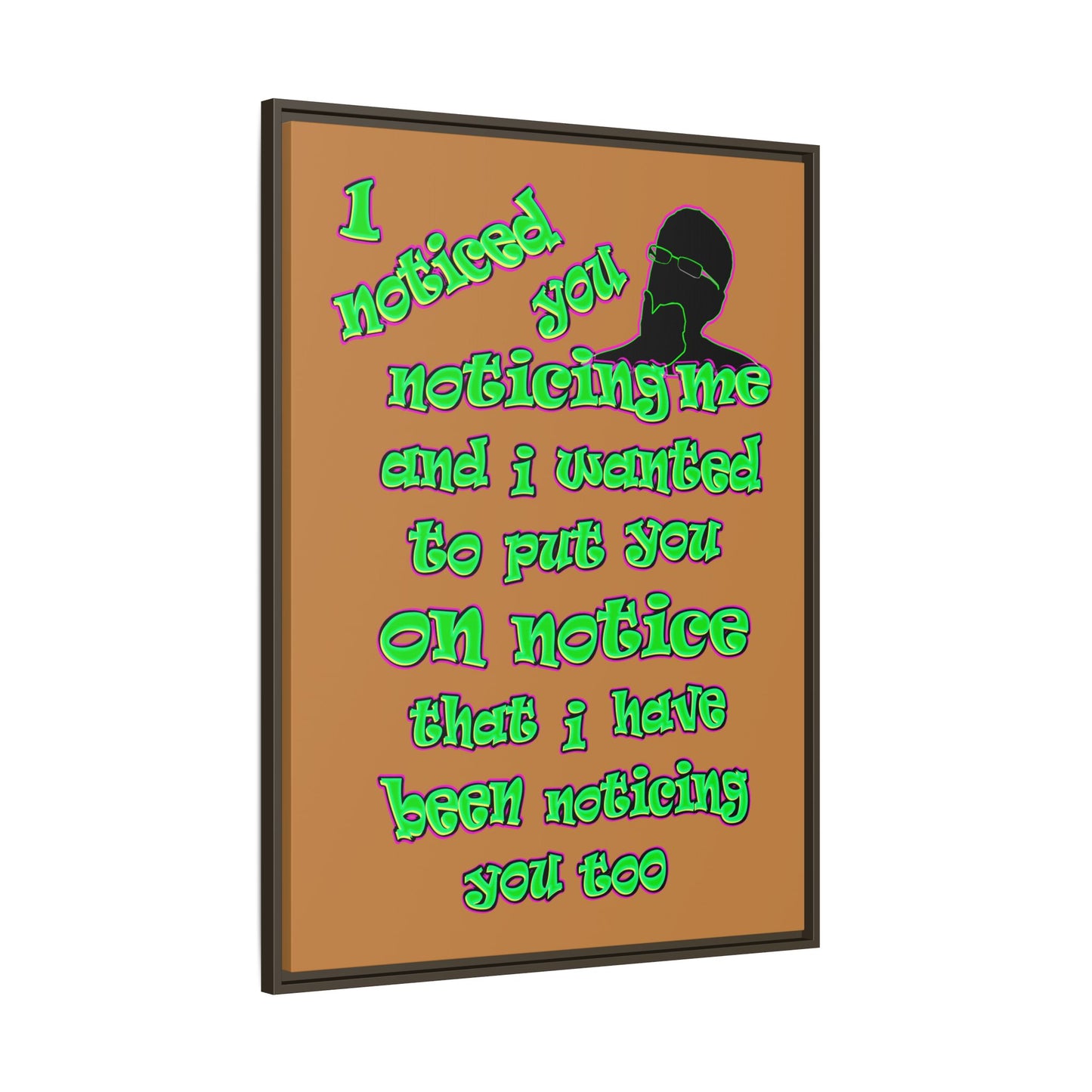 noticed you noticing - framed canvas art (light brown)