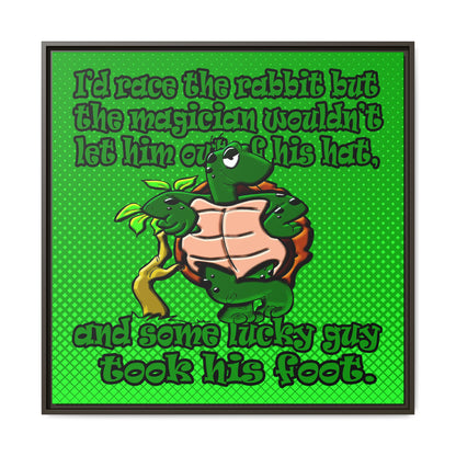 turtle race - framed canvas art (logo green)