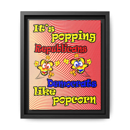 popping like popcorn - framed canvas art (yellow-orange wave)