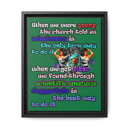 doggystyle - framed canvas art (dark green)