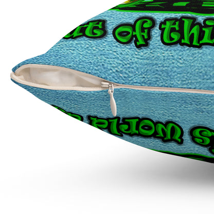 disc jockey - Spun Polyester Square Pillow - (faded dark blue)