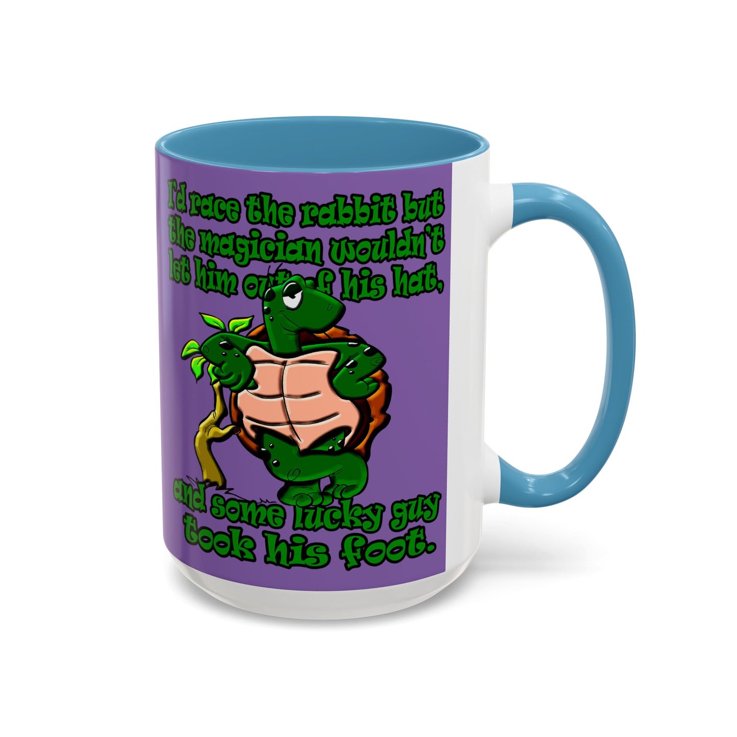 turtle race - Accent Mug (light purple)