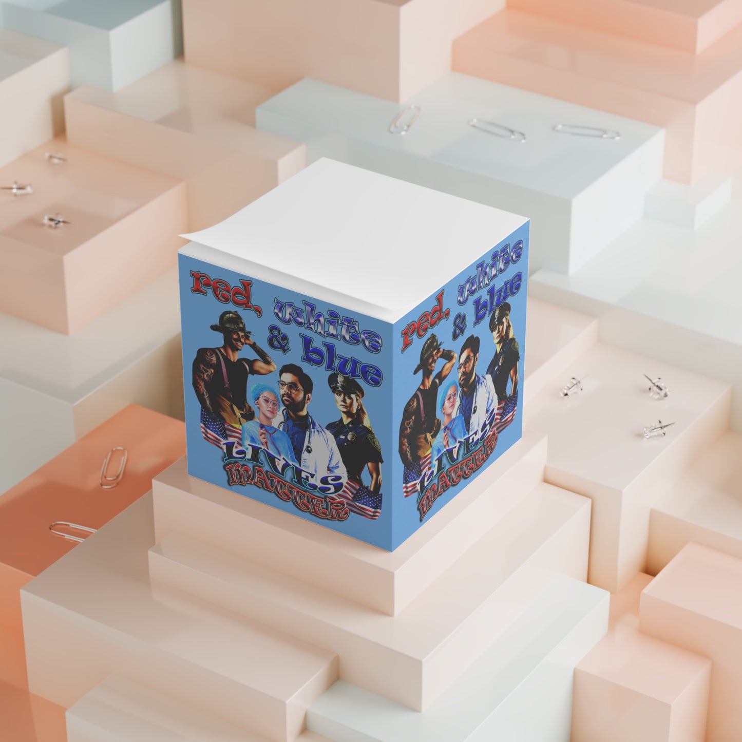 rw&b lives matter - note cube (light blue)