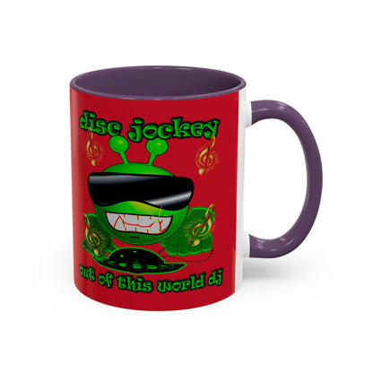 disc jockey - Accent Mug (dark red)