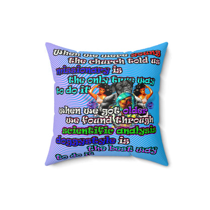 doggystyle - Faux Suede Square Pillow - (light blue-purple wave)