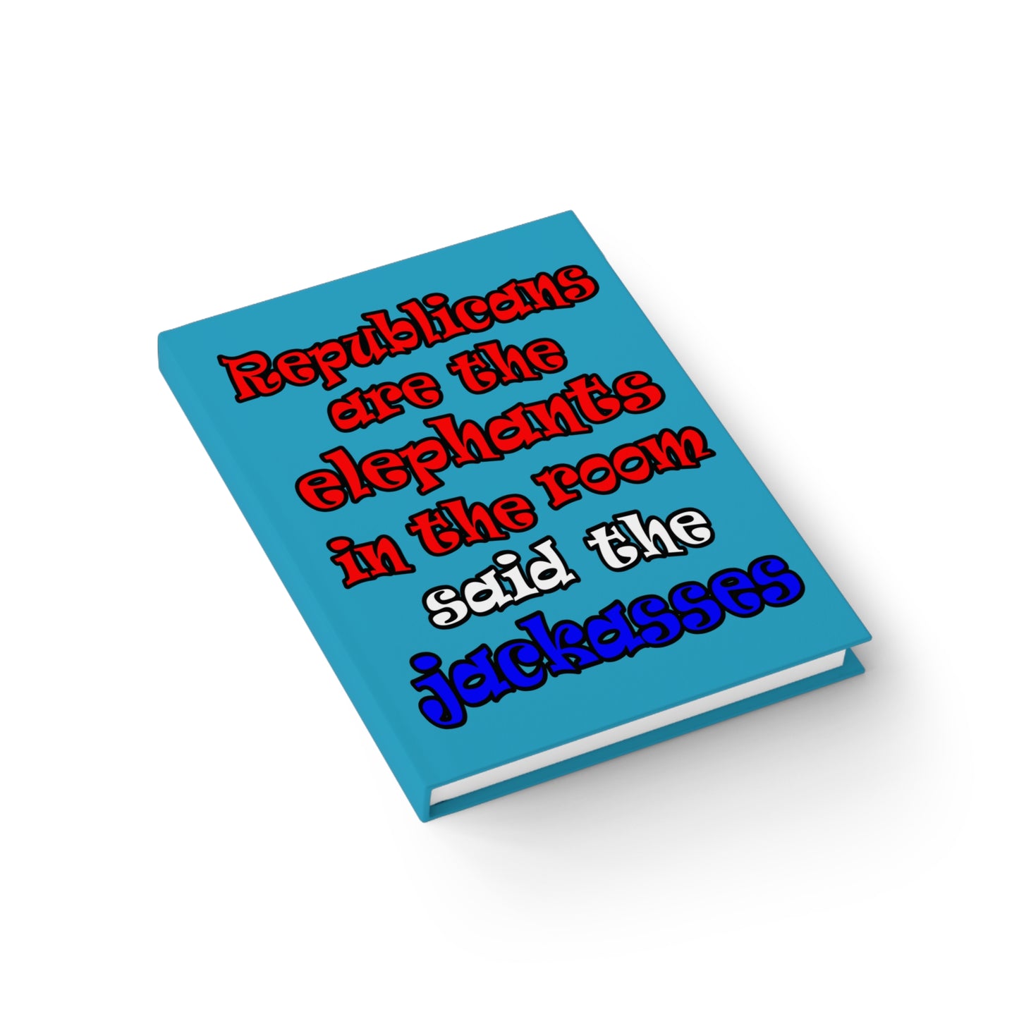 donkeys and elephants - journal-blank (turquoise)